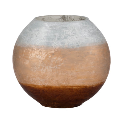 10 Gold Ombre Round Vase, White/gold