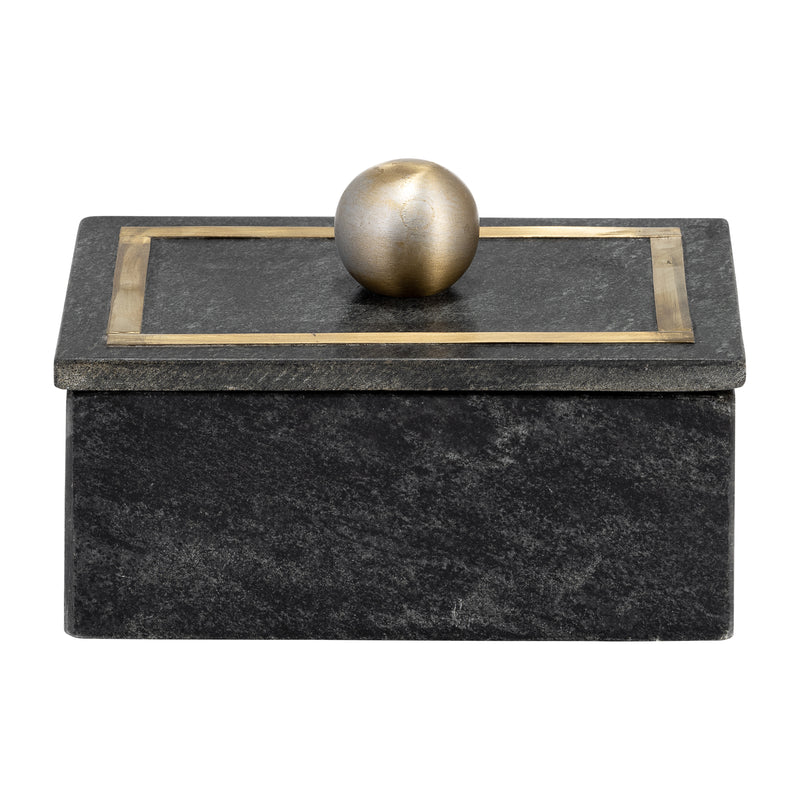 Marble, 7X5 Rectangular Box - Knob, Black