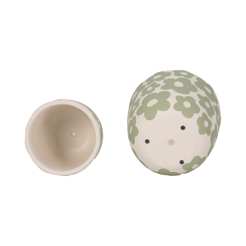 S/2 7/9 Flower Power Planters, Light Green