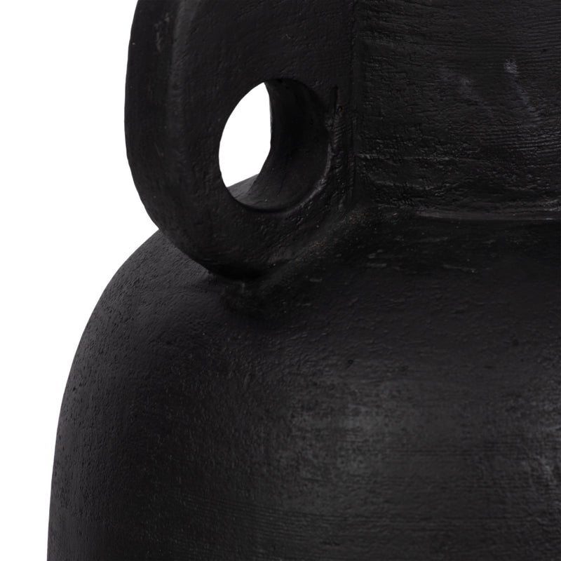 15 Modern Terracotta Jug Vase W/handle, Black