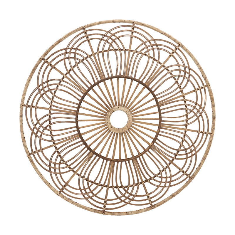 WICKER, 36, ROUND WALL ACCENT, BROWN