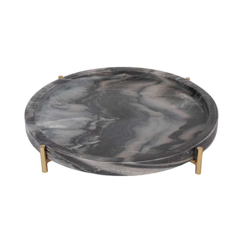 13 Oxford Small Marble Tray, Gray