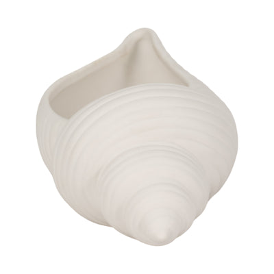 9 Conch Shell Planter, White