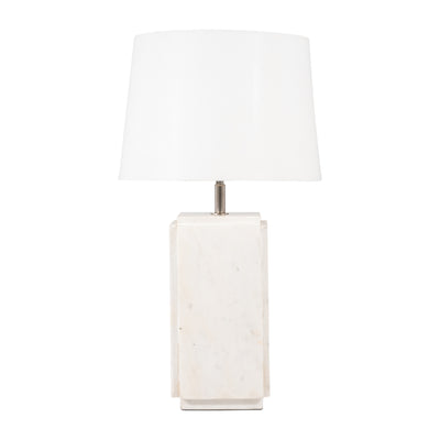 Marble, 27h Fluted Table Lamp, White/offwht, 2bx