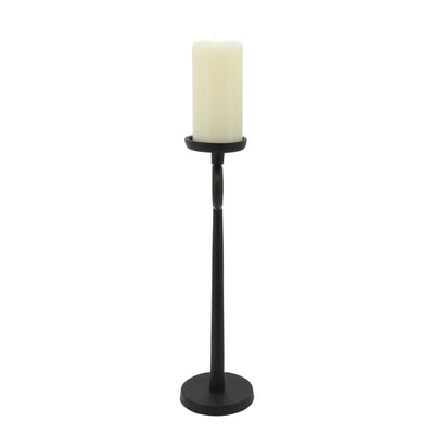 17H METAL CANDLE HOLDER, BLACK