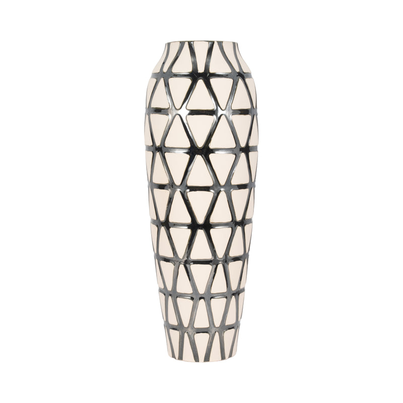 28 Fabiola Oversized Tribal Vase, Pewter