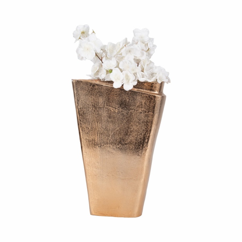 16 Balee Metal Origami Vase, Champagne