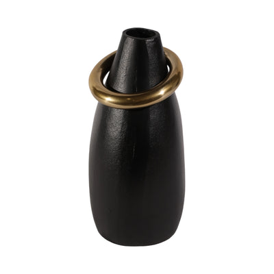 14 Rouen Small Black Vase With Ring