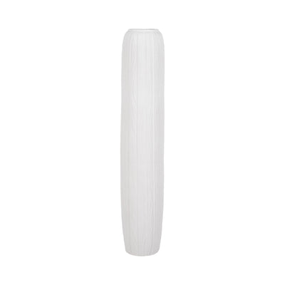 48 Rough Cylinder Floor Vase, White