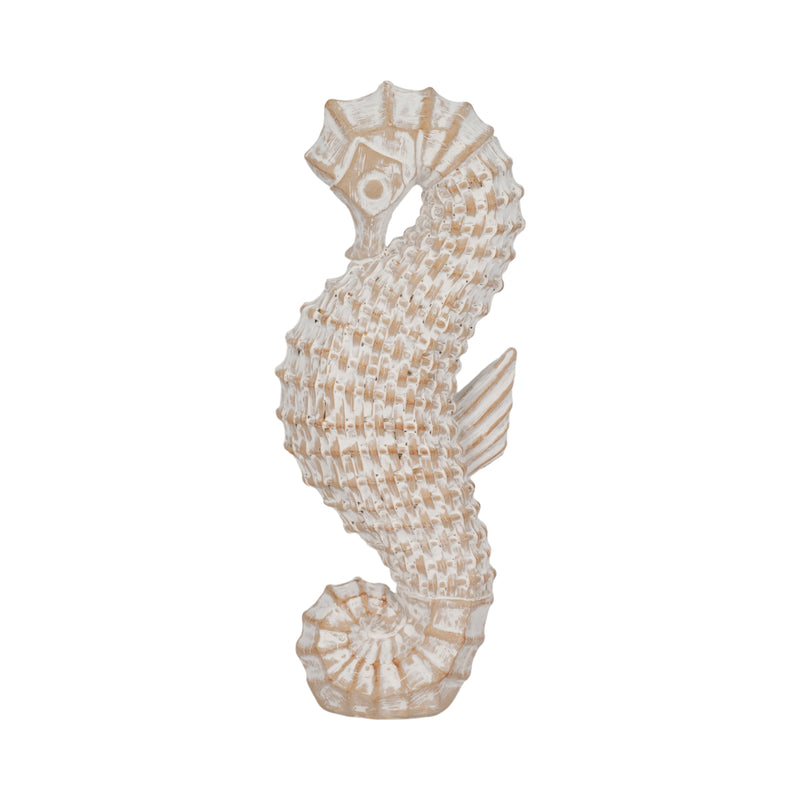 12 Resin Wicker Seahorse, White