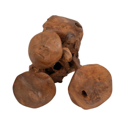 12 Teak Wood Mushroom Cluster, Natural