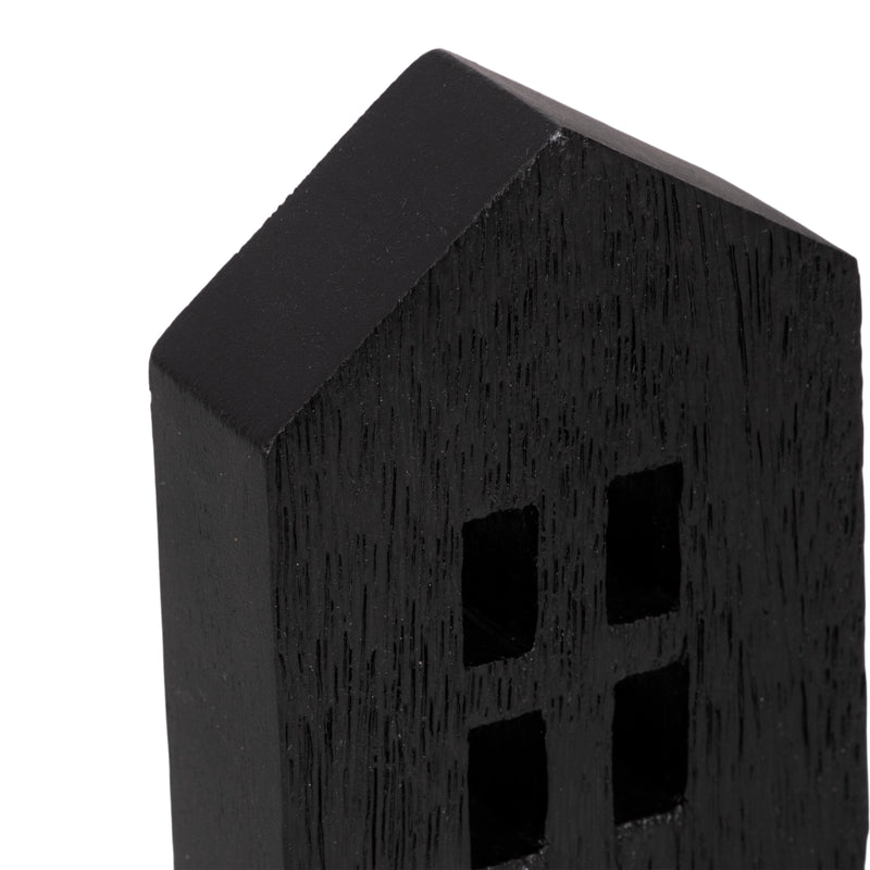 8 Wood House Decor, Black