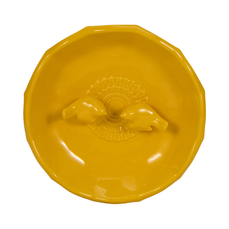 11 Flower Bird Bath, Yellow