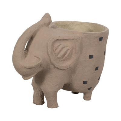 25 Paper Mache Elephant Planter, Ivory