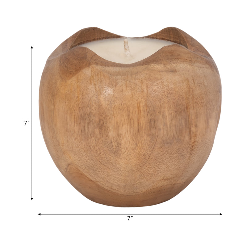 Teak, 8 Round Candle, Natural