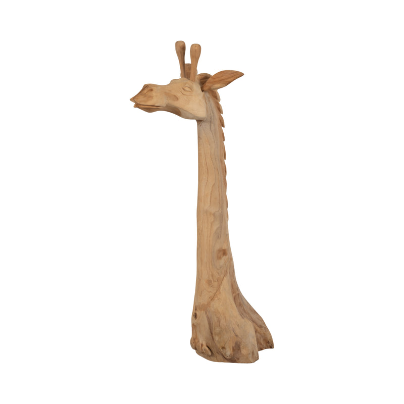 Wood, 45 Giraffe Bust, Natural