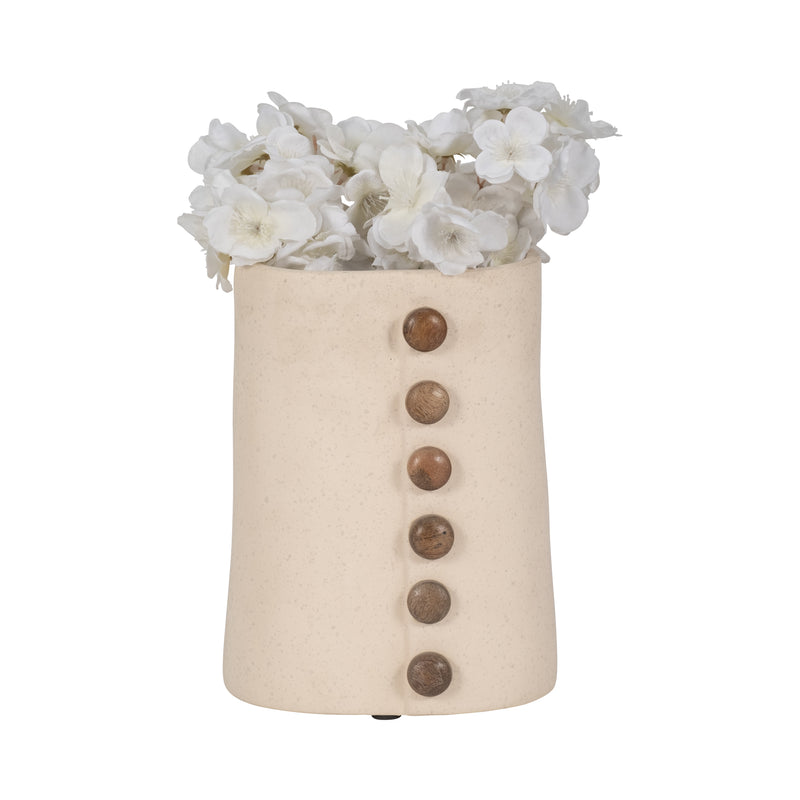 ECOMIX, 9 BUTTON VASE, IVORY