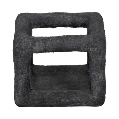 6 Textured Open Square Object, Black