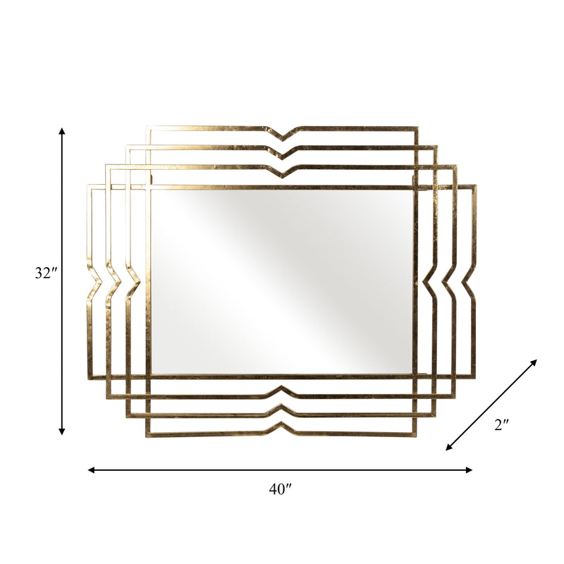 Metal 39 Rectangular Mirror,gold