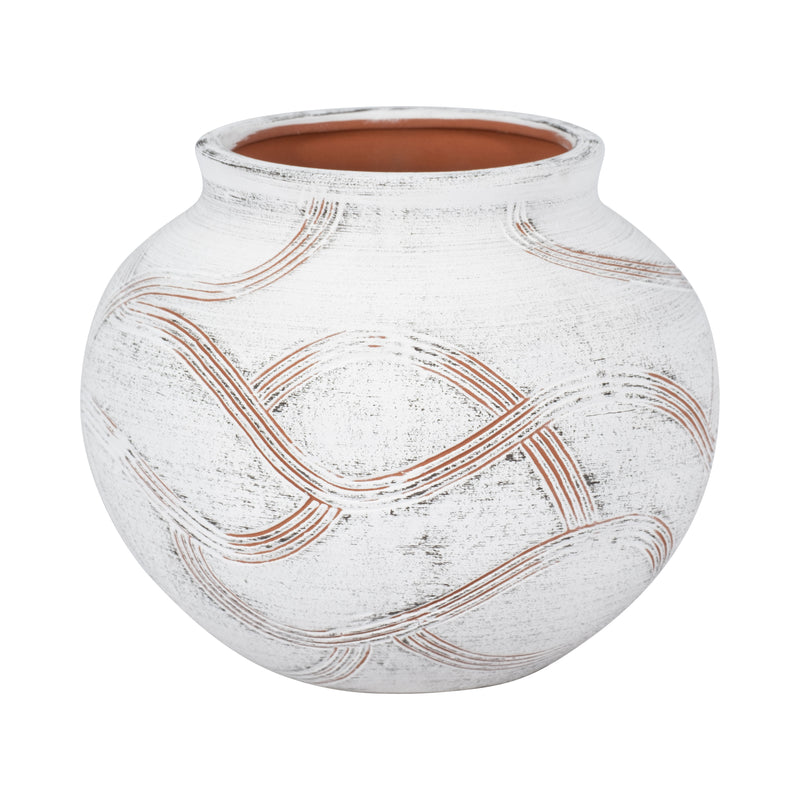 CER, 8 ROUND GLOBAL VASE, WHITE