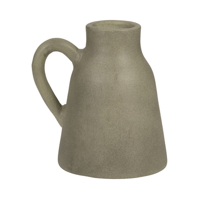 TERRACOTTA, 8 VASE W/ HANDLE, SAGE GREEN