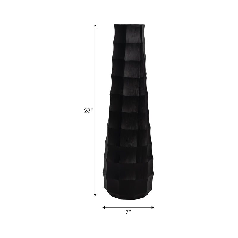 23 Terini Medium  Metal Vase, Black