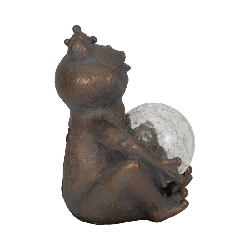 7 Frog With Solar Orb, Antique Copper