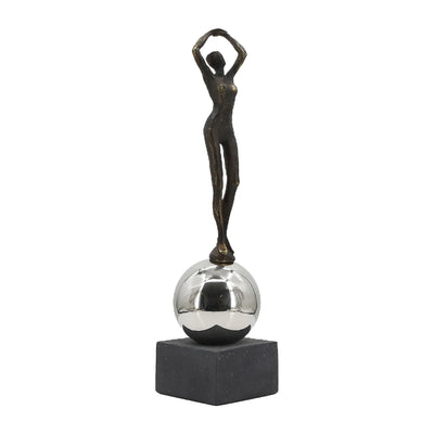 22 Augustine Female Statuary With Steel Sphere