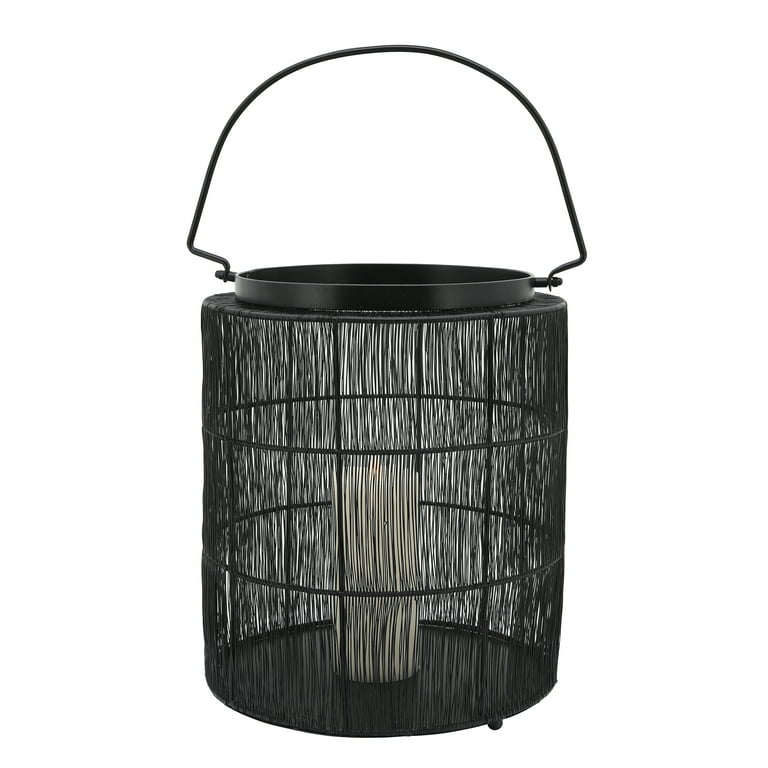 METAL 15 WIRE LANTERN, BLACK