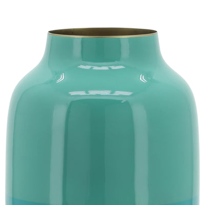 METAL 12 URN VASE, GREEN