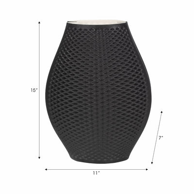 15 FERNANDO 3D PRINTED VASE, BLACK