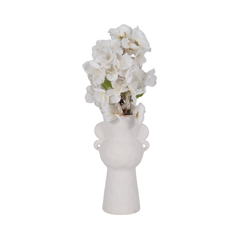 8 Rough Totem Bud Vase, White