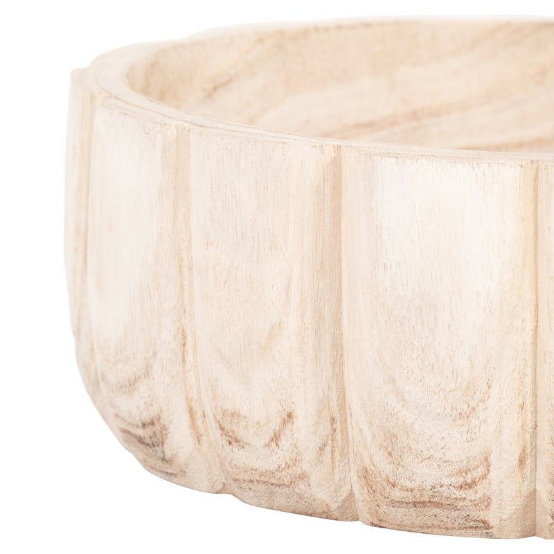 WOOD, 9 SCALLOPED BOWL, NATURAL