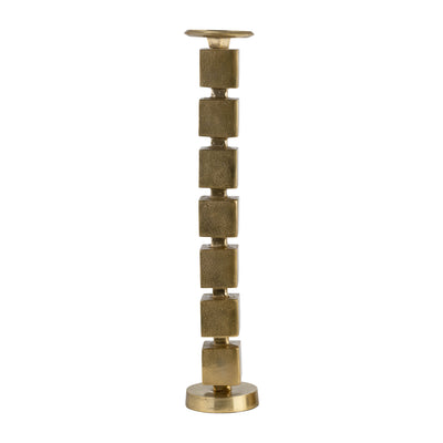 METAL, 24 STACKED CUBES CANDLEHOLDER, GOLD