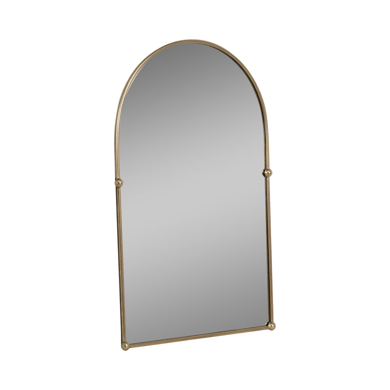 24x38 Arch Mirror With 4 Knobs, Gold