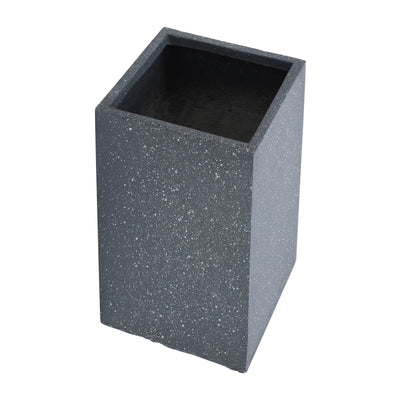 Resin, S/2 11/13D Square Nested Planters, Dk Gray