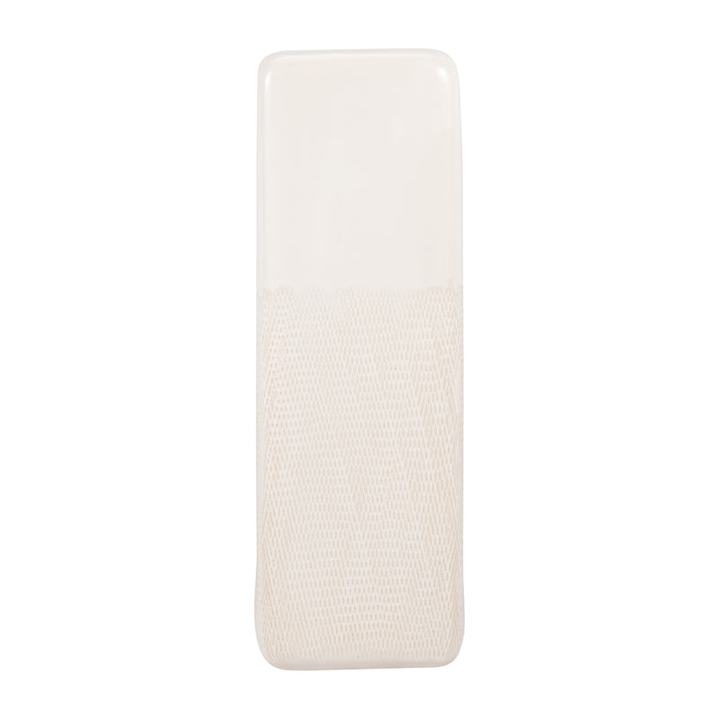 CER, 18 SQUARED GROOVED VASE, IVORY