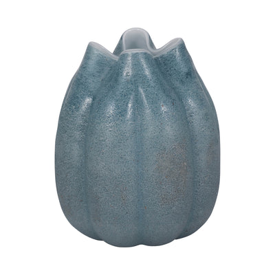 10 Glass Sea Urchin Vase, Blue