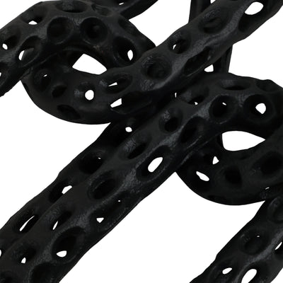 25x4 Pierced Metal 4-chain Link Object, Black