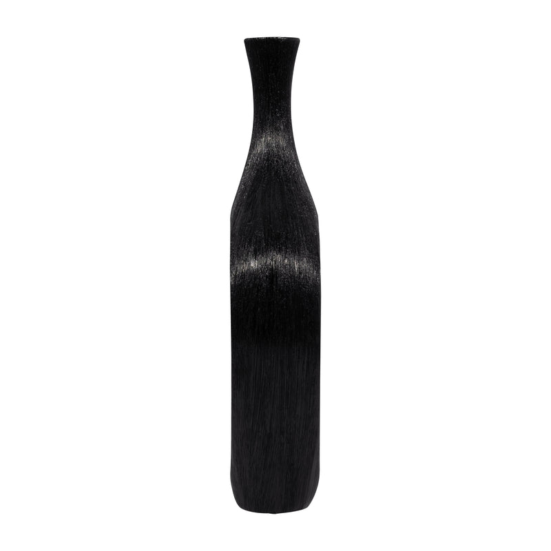 CER, 19 SCRATCHED OPEN CUT VASE, BLACK