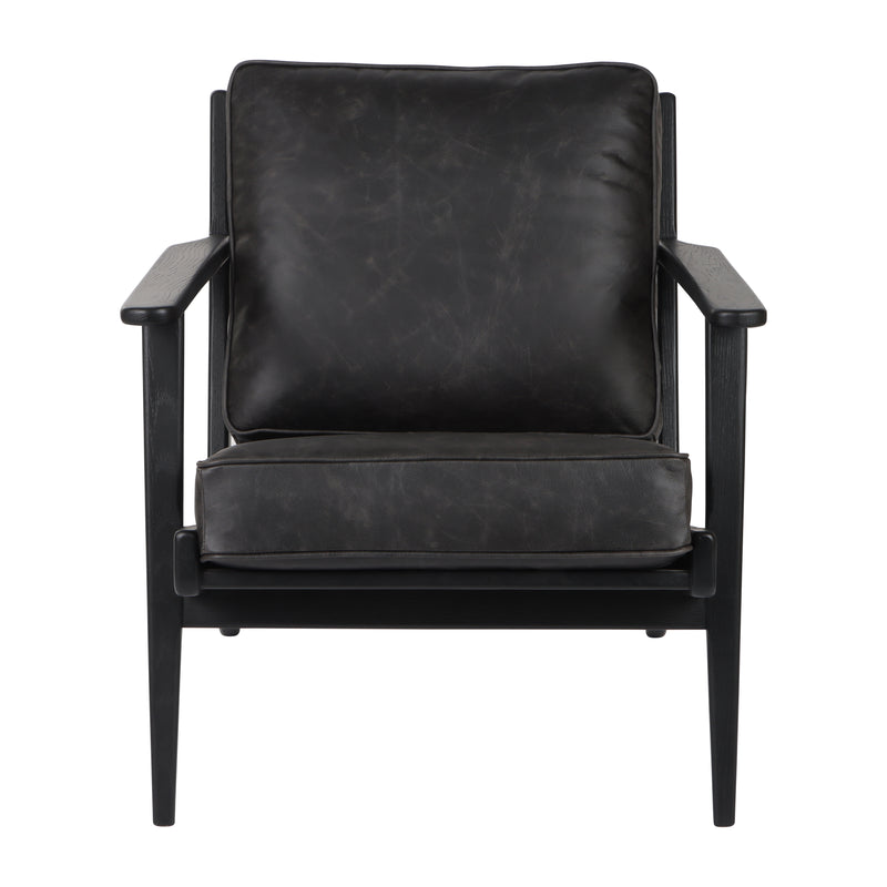 33 Andromeda Top Grain Leather Accent Chair, Blk