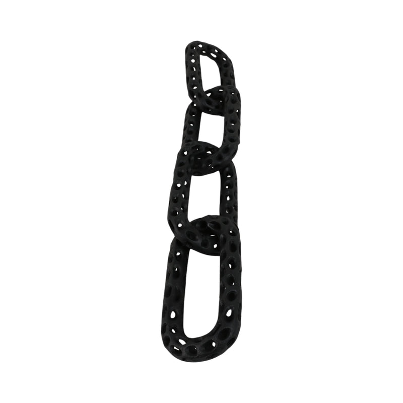 25x4 Pierced Metal 4-chain Link Object, Black