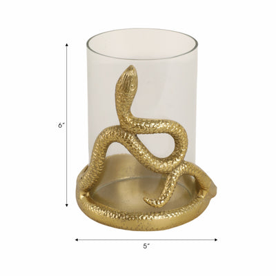 6 Snakearound Pillar Holder, Gold