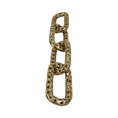 25x4 Pierced Metal 4-chain Link Object, Gold