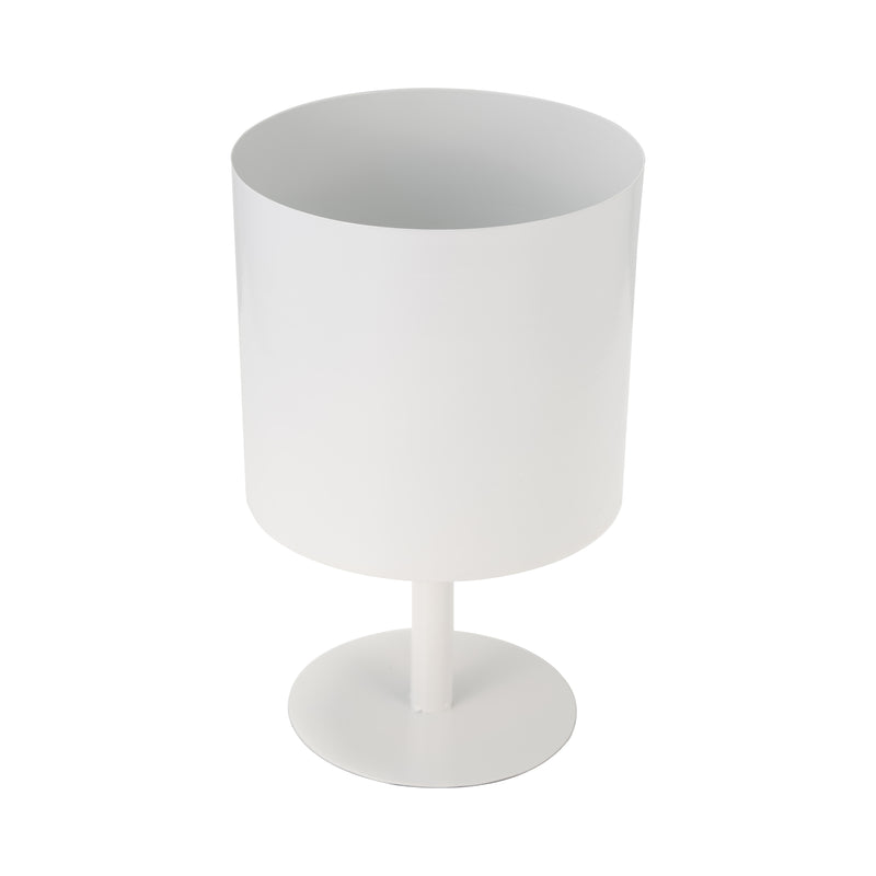 Ec Metal,8,flat Round Base Planter,white