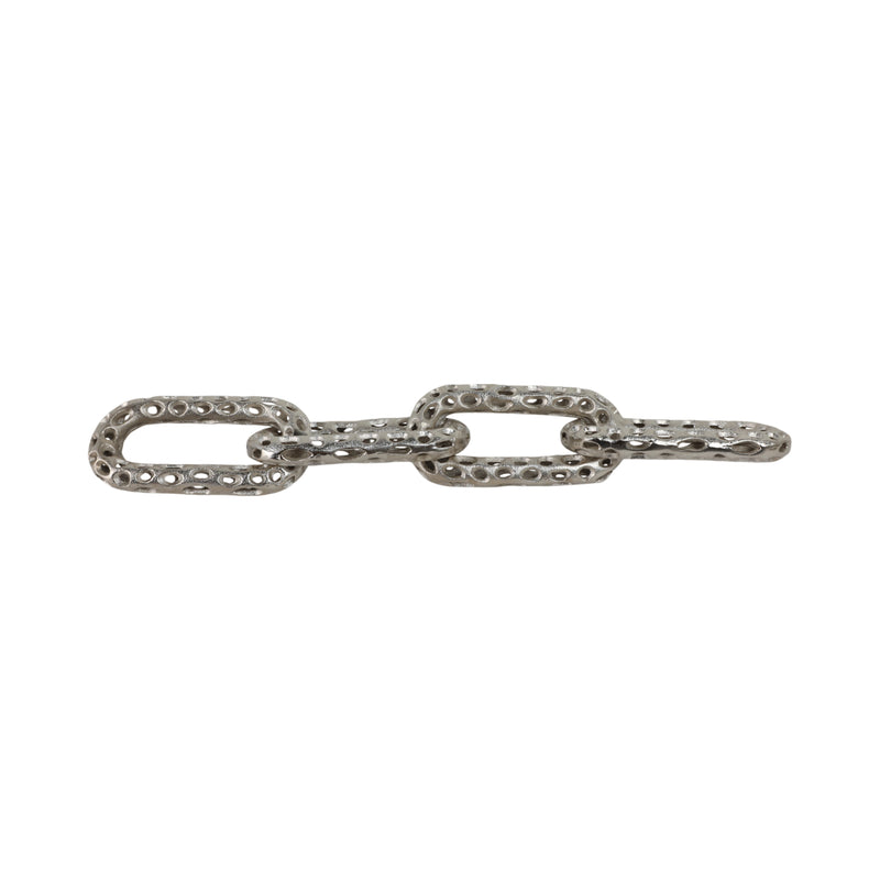 25x4 Pierced Metal 4-chain Link Object, Silver