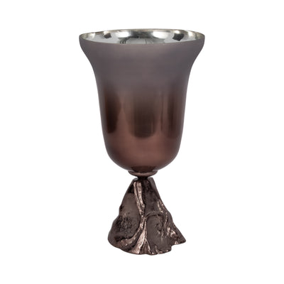 GLASS, 18 2-TONE CHALICE VASE, METALLIC KD