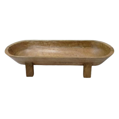 16 Footed Oval Bowl, Nat