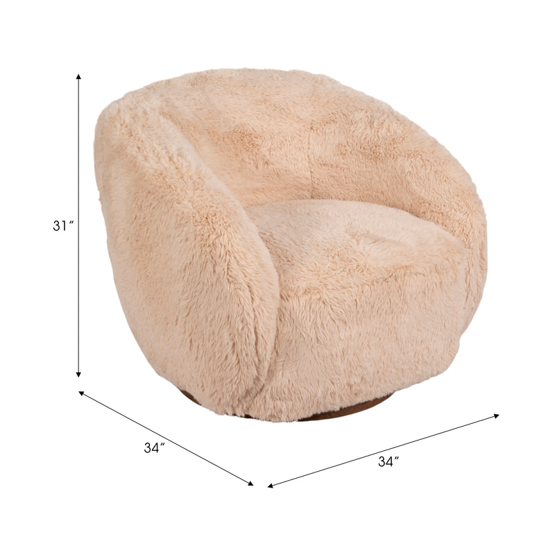 Roundback Swivel Chair, Sand