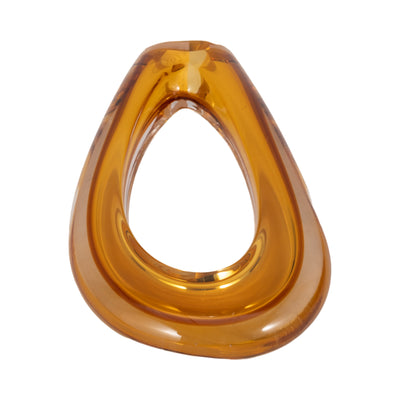 12 Zuri Cut-out Amber Art Glass